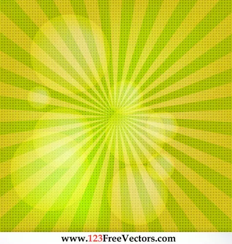 Green and yellow radial rays