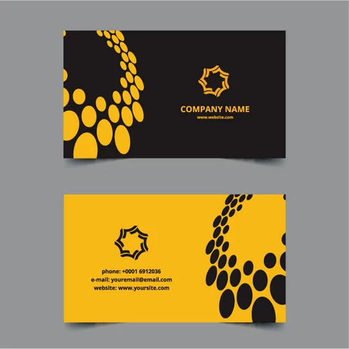 Black and yellow business card