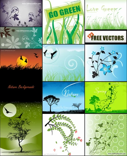 Nature Backgrounds Vector Collection