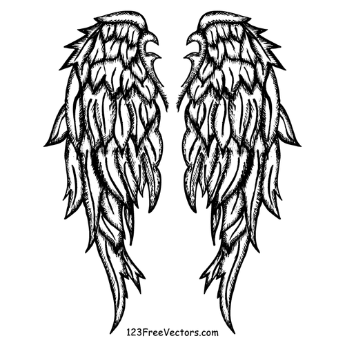 Hand-drawn Angel Wings