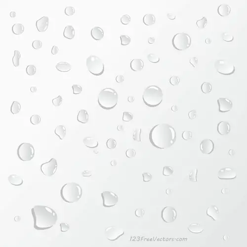 Water Drops on White Background