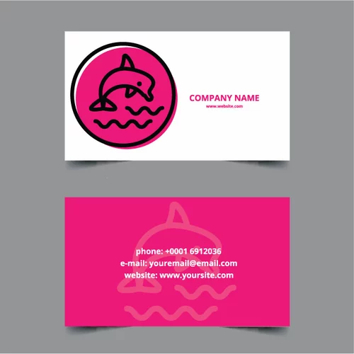 Business card template aquarium theme