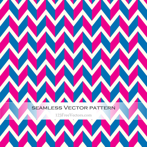 Blue and Pink Chevron Pattern