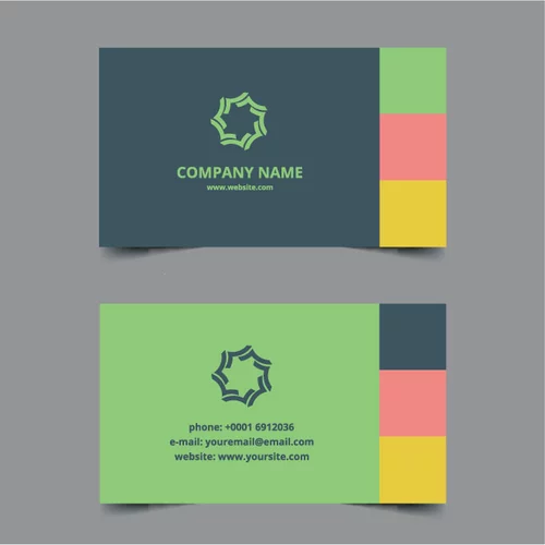 Business card template 4 colors