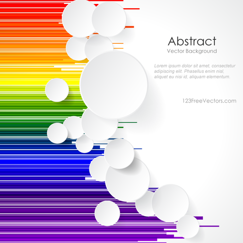 White Paper Circles on Rainbow Lines