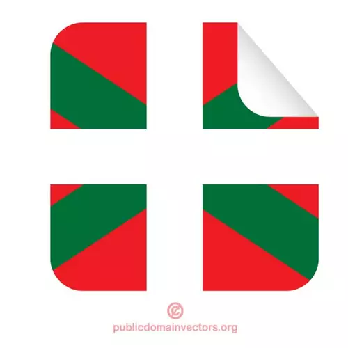 Square sticker with Basque flag