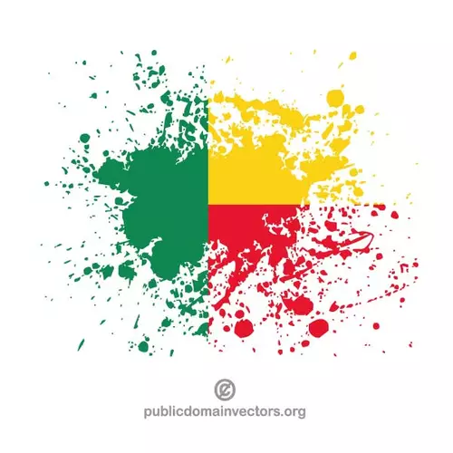 Flag of Benin in ink spatter