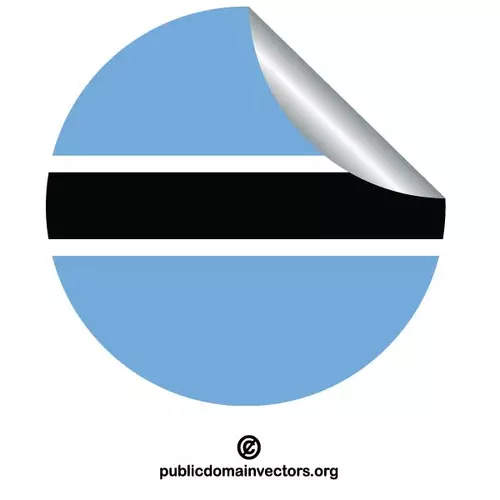 Round sticker with flag of Botswana