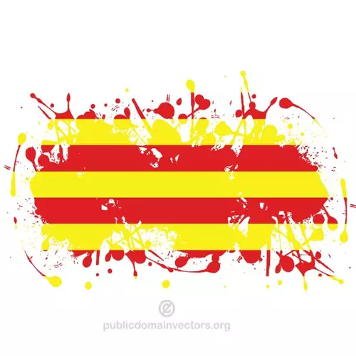 Painted flag of Catalonia