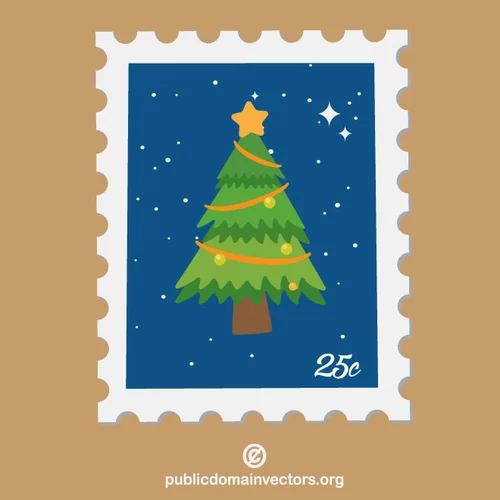 Christmas tree postage stamp