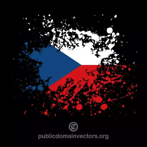 Czech flag on black background