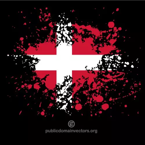 Flag of Denmark on black background