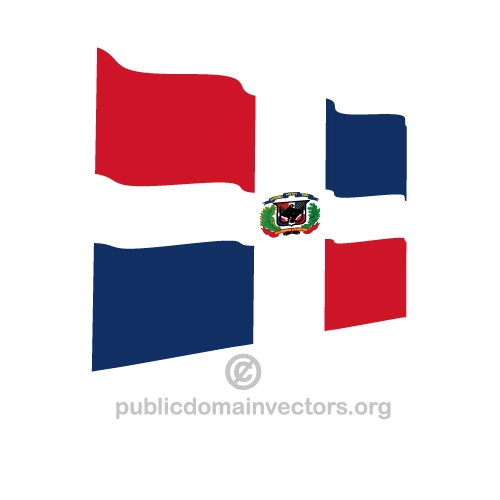 Waving vector flag of Dominican Republic