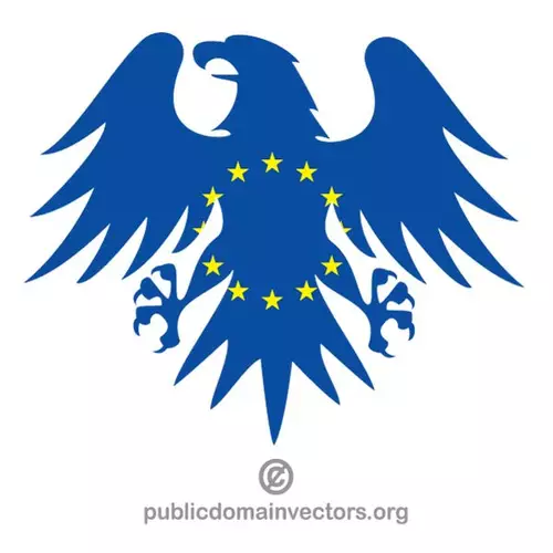 Heraldic eagle with flag of EU