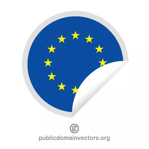 Sticker with flag of EU