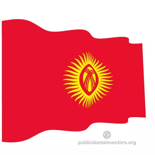 Wavy flag of Kyrgyzstan