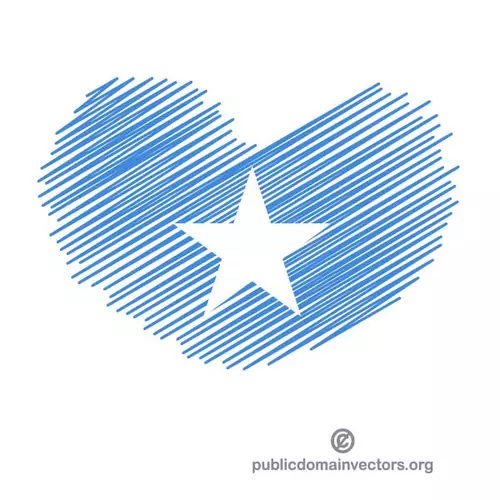 Somalian flag in heart shape