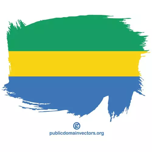 Painted flag of Gabon