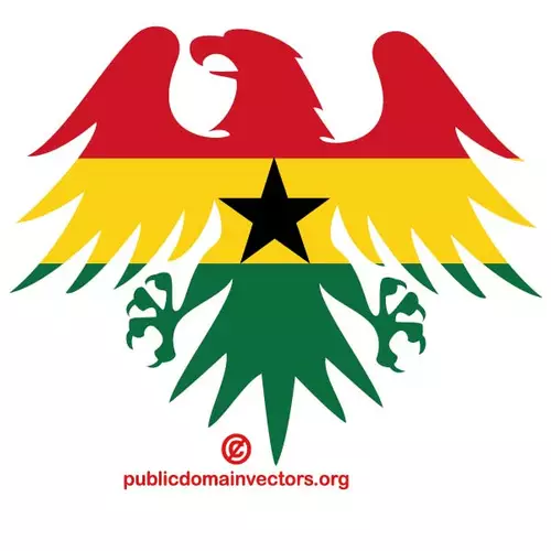 Flag of Ghana inside eagle silhouette