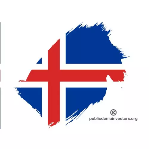 White background with part of Icelandic flag