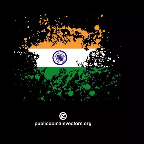 Flag of India in ink spatter