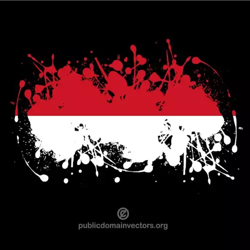 Flag of Indonesia in paint spatter