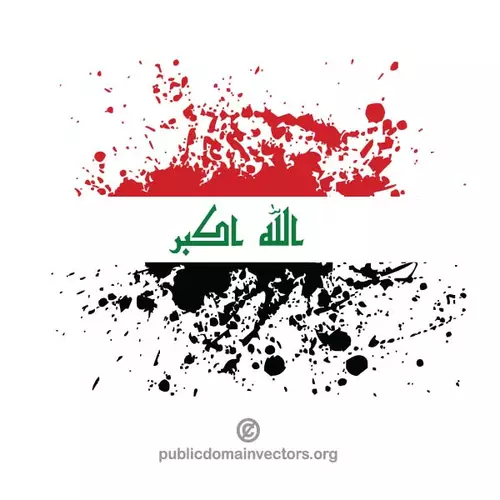 Flag of Iraq inside ink spatter