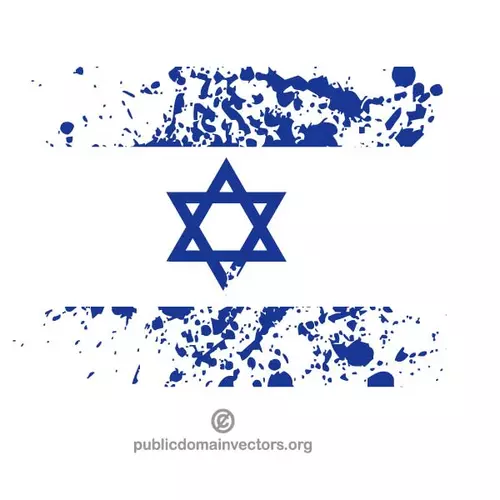 Israel flag in ink spatter