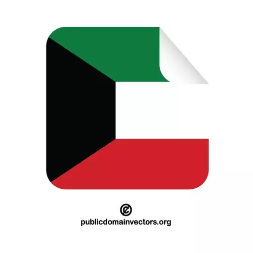 Kuwait flag square sticker