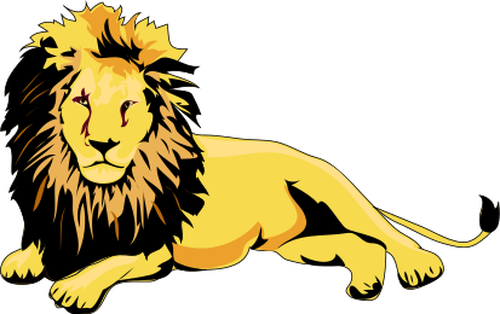 Lion colored clip art