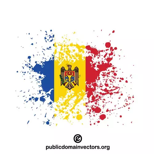 Flag of Moldova ink spatter