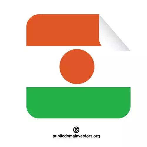 Flag of Niger inside square sticker