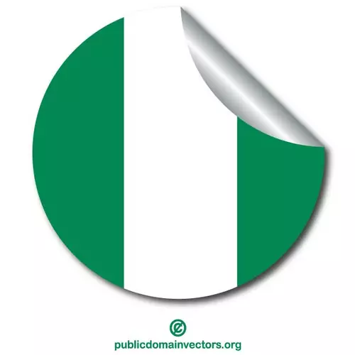 Nigerian flag round sticker