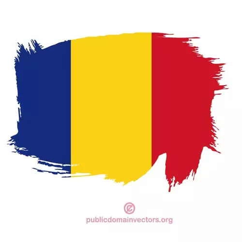 Romanian flag painted on white surface