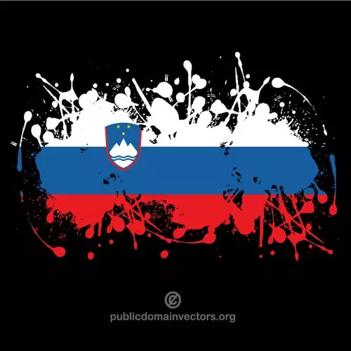 Flag of Slovenia on black background