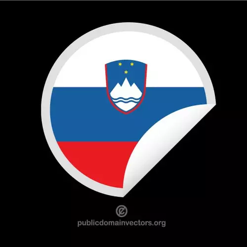 Round sticker with flag of Slovenia