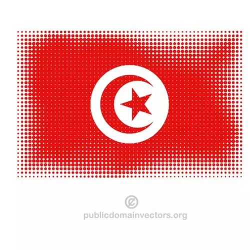 Flag of Tunisia with halftone pattern