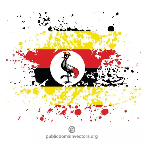 Uganda flag ink spatter