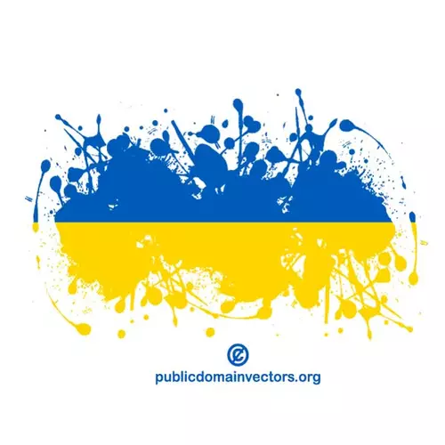 Flag of Ukraine in ink spatter