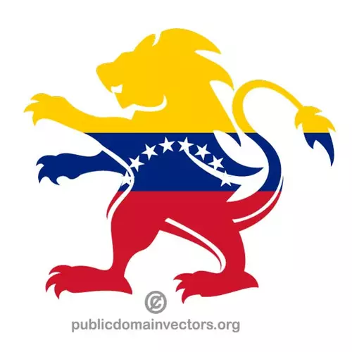 Flag of Venezuela inside lion shape