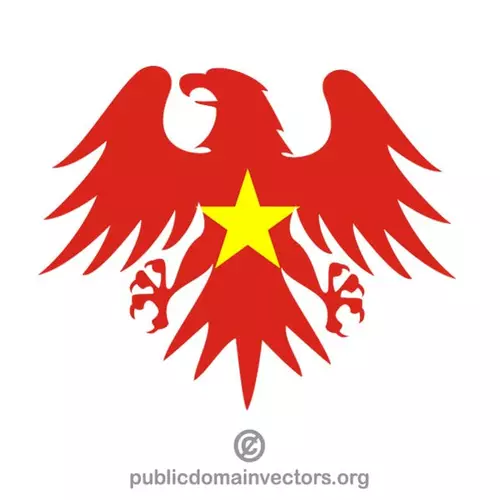 Heraldic eagle with flag of Vietnam