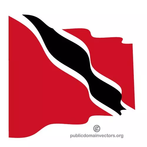 Wavy flag of Trinidad and Tobago