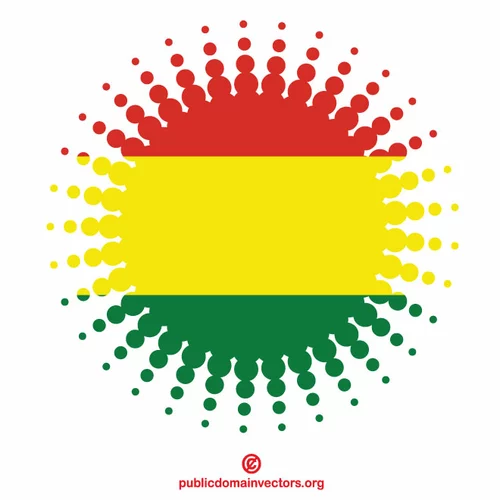 Bolivia flag halftone shape