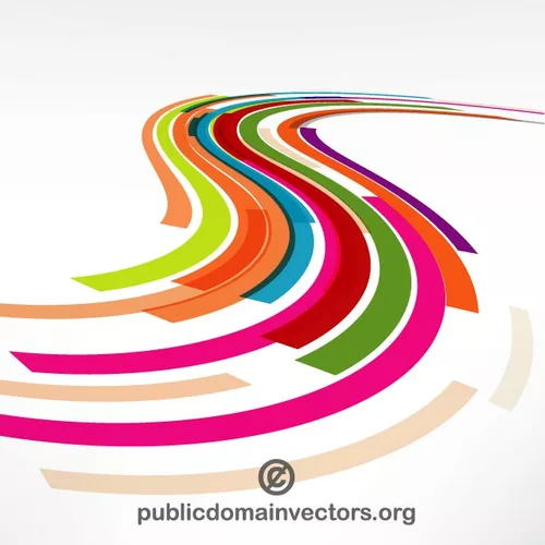 Curved colorful lines vector