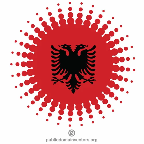 Albanian flag halftone design