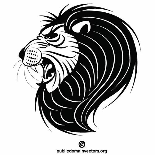 Roaring lion silhouette