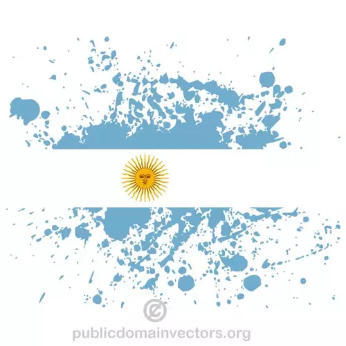 Argentine flag ink splatter vector