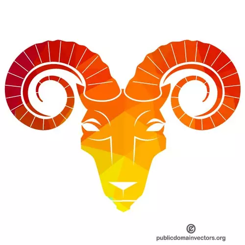 Colored Aries sign