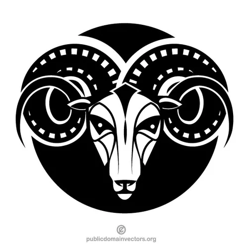 Aries horoscope sign vector