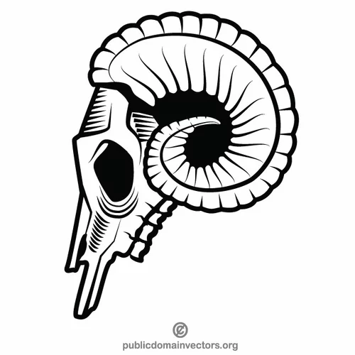 Aries sign monochrome clip art